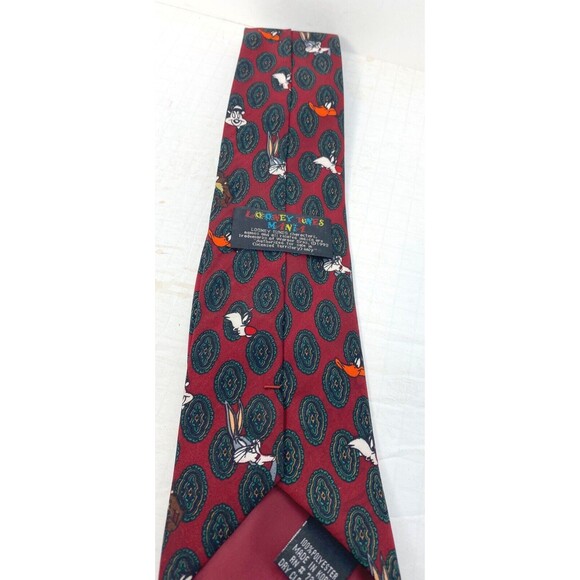 Vintage Looney Tunes Mania Men’s Necktie Paisley Print 1994 ￼Taz Bugs Bunny Ect - Picture 7 of 10